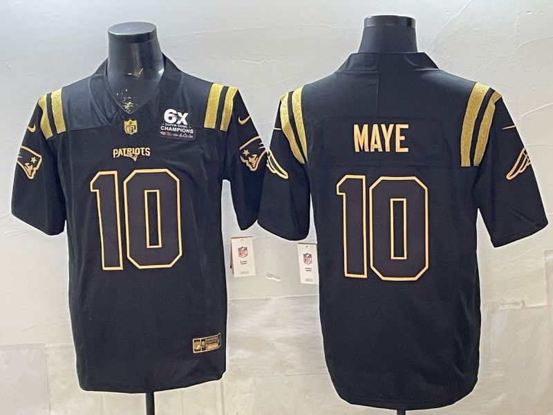 Men 2026 New England Patriots #10 Maye Black gold 3th generations Nike Limited NFL Jersey style 001->new england patriots->NFL Jersey